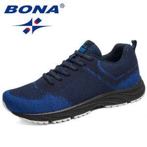 Bona Ny ankomst populär stil män löpar skor utomhus promenader bekväma sneakers spetsar upp atletiska skor för män H1125