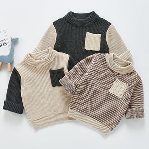 Maglione per bambini per bambini e bambine, primavera, autunno, manica lunga, lavorato a maglia s 210429