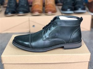 Herren-Designer-Kleiderschuhe, Schnür-Martin-Stiefelette, formelle Business-Stiefel, handgefertigt, echtes Leder, Hochzeits-Party-Schuh mit Box 031