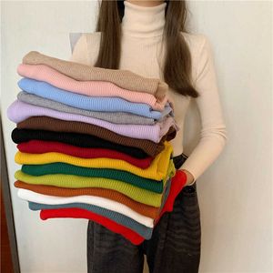 Turtleneck Women Pullover Sweater Winter Jumper Knitted Basic Thick Top Fashion Autumn Long Sleeve Korean Ladies Clothes 210604