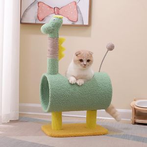 Brinquedos de gato arranhão pós-escalada árvore teaser casa túnel para gatinhos sisal animal de estimação produtos móveis saltando plataforma bonito