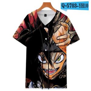 Uomo Summer Baseball Jersey Bottoni T-shirt 3D Stampato Streetwear T-shirt Camicie Abbigliamento Hip Hop Buona qualità 064