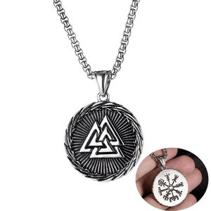 Wholesale compass necklace for men for sale - Group buy Retro Northic Viking Pirate Compass Rune Men s Necklaces Round Pendant Vintage Men Male Jewelry Stainless Steel