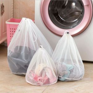 Nylon Washing Laundry Bag Foldable Portable Washing Machine Professional Underwear Bag Laundry Bags Mesh Wash Bags Pouch Basket w-00943