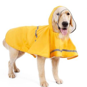 Yellow Rain Coat großhandel-Hundebekleidung stück Regenmantel Reflektierende Haustier Regenbekleidung Welpen Wasserdichte Kleidung liefert Größe XL Gelb