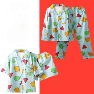 Sommar höst pyjamas japanska pyjamas Sleepwear Women Pijamas kortärmad Homewear Anime Nightgown Party