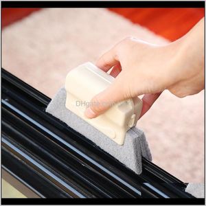 Brushes Tools Housekeeping Organization Home & Garden Drop Delivery 2021 Window Groove Cloth Windows Slot Cleaner Brush For Glass Door Floor