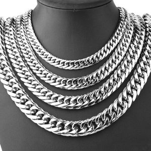 Necklaces Mens Big Long Chainstainless Steel Silver Necklace Male Accessories Neck Chains Jewelry On Fashion Steampunk
