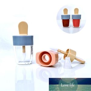 6ml Ice Cream Shape Transparent Mini Lip Gloss Tube Empty Lip Balm Container With Lid Rubber Inserts Lipstick Samples Dispenser