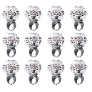 Party Decoration Flashing Led Light up Ring Toys Diamond Grow in The Dark Jelly Bumpy Rings for Birthday Bachelorette Bridal Shower Gatsby