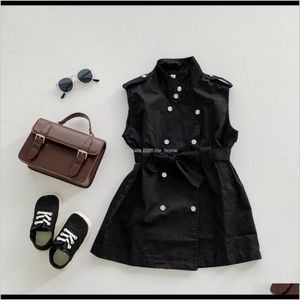 Waistcoat Outwear Baby Clothing Baby Maternity Drop Delivery 2021 Kids Coat Autumn Sleeveless Long Tooling Vest Open Sitch Girl Black Jacket