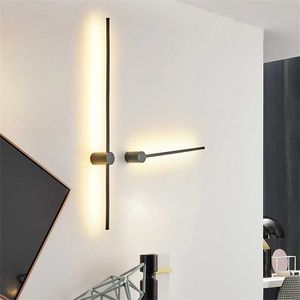 Nordic Desing Long Wall Lamp Modern LED Vägglampa För Vardagsrum Sovrum LED Sänglampa Heminredning Vägg Sconces Lampor 210724