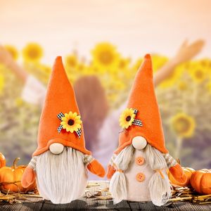 Harvest Festival Höst Sunflower Faceless Doll Party Supplie Shopping Mall Bar Hem Thanksgiving Decoration