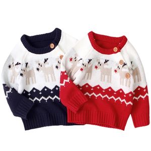 生まれたクリスマスニット服赤ちゃん男の子のセーター鹿の女の子カーディガン幼児男の子のセーター子供ニットジャンパ210417