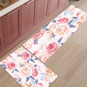 Kudde / dekorativa kudde 2st / set rosa ros blomma kärlek långt kök matta matta golv hem entré dörrmatta sovrum vardagsrum mattor r
