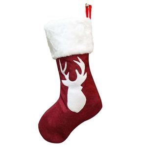 Dekoracje świąteczne Pończochy Elk Druku Drzewo Ozdoby Kominki Wieszaki Wakacje Decor Candy Bag Dziękczynienia Chr