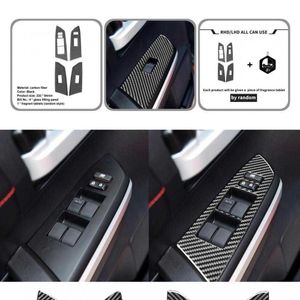 Car Lightweight 4Pcs Exquisite Interior Door Window Switch Frame Sticker Sturdy Panel Decal Compact