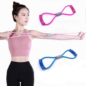 Elastic Fitness Bands 8 Word Chest Developer Resistance Band Hemutrustning Yoga gummiband för muskelträning CrossFit 40 * 14 H1026