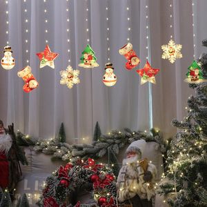 Christmas Fairy Icicle Light String Outdoor LED STAR SNOWFLAKES LEDS Gardin Lights Garland för Window Bedroom Wedding Party Decor D2.5