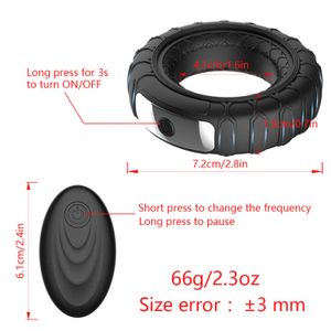 NXY Vibrators Penis Vibrating Ring Cock Vibrator Male Massage Silicone Sex Toys For Men Remote Control 10 Speed Modes 1120