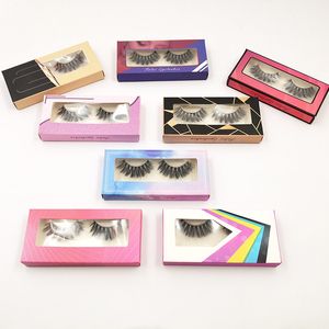 3D False Eyelashes with Box packing Wispies Fluffies Drama Eyelash Natural Long Soft Handmade Black Faux Lashes