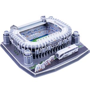 Classic Jigsaw DIY Puzzle Architecture Santiago Bernabeu Football Stadiums Club Brick Toys Scale Models Sets Building Paper X0522