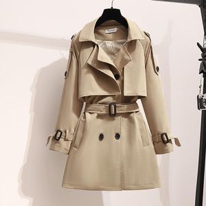 Women's Trench Coats S-3XL Autumn Streetwear Simple Coat British Windbreaker Female Casual Raincoat Short Jaquetas Mujer