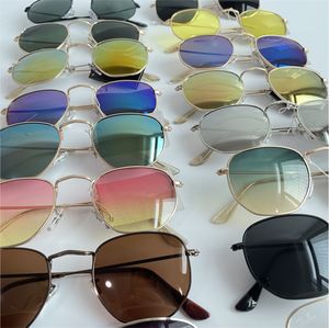 Kadın Marka Tasarımcı Metal Çerçeve Heksagonal UV Koruma Güneş Gözlükleri Goggle Eyewear için Moda Güneş Gözlüğü