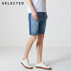 Algodão masculino selecionado e linho desbotado denim shorts c | 4192s3501 x0628