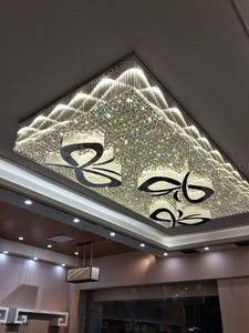 Kundenspezifischer großer LED-Kristall-Kronleuchter, Hotel-Lobby, Deckenleuchten, Juweliergeschäft, Lampen, Villen, Wohnzimmer, Restaurant, Bankettsaal, Projektverkaufsabteilung, Leuchten
