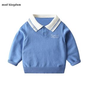 Mudkingdom Baby Boys Knitted Sweaters Spring Lightweight Casual Lapel Children Tops Long Sleeve Kids Clothes for 211201