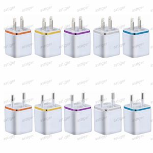 Metal Dual USB wall Charging Direct Charger US EU Plug 2.1A AC Power Adapter 2 port for Iphone Samsung Galaxy Note LG Tablet Ipad