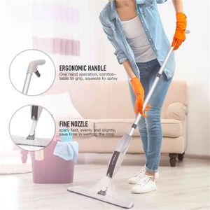 Professional floor and Tile Spray Cleaning Mop 360 Degree Rotation With Replaceable cloth drop mop bucket 210805