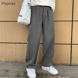 Mężczyźni Dorywczo Spodnie Solidna plisowana Mopping Baggy Chic Japonia Styl Harajuku High Street Streetwear Nastolatki All-Meff Soft Draped Retro Y0811