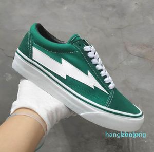 Grüne Segeltuchschuhe Mode Damen Vulkanisierte Schuhe Blitzmuster Herren Street Skate Sneakers