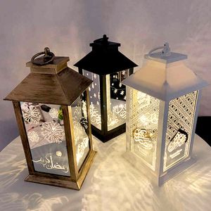 2021 Newset Eid Mubarak Ramadan Decorations For Home Palace Lantern Led Light Candles Ornaments Lamp New Ramadan Kareem Gift 210408