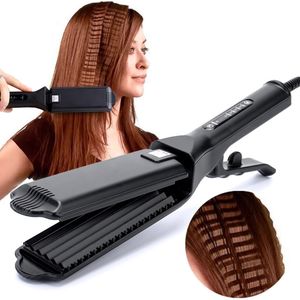 Professional Hair Crimper Curling Wand Ceramic Corrugated Corn s Wave Curler Iron Electric Corrugation Plate Clip
