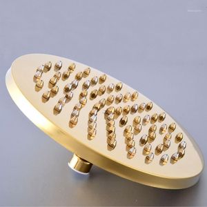 Bathroom Accessory 8" Inch Gold Color Brass Water Saving Round Shape Top Rain Shower Head Fitting Ash2661