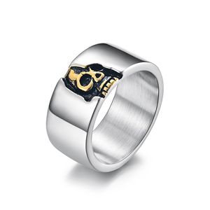 Gothic Stil Dark Skull Titan Stahl Ring Männlich Trendy Persönlichkeit Hip Hop Rap Rock Farbe Schnelle Mode Schmuck Zubehör