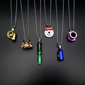 Men Key Chain Car Modified Parts Necklace Fashion Pendant Rearview Mirror Keychain Pendant Wholesale G1019