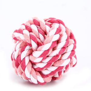 Rope Ball Dog Toys Play Interactive Game Clean Teeth Gums Colorful and Pure Cotton Fibers for Chewing