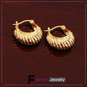 skytalenbao Brand Jewellery Hoop Huggie Fabulous orecchino da donna in oro giallo GP luna baco da seta 18 mm