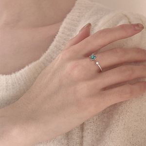 Wholesale small diamond rings for sale - Group buy 925 Sterling Silver Star Ring Korean Version Small Fresh Blue Diamond Single Row D9JN