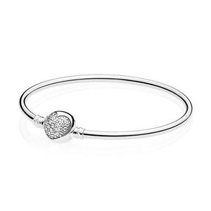 2021 Novo 100% 925 Sterling Silver 590743CZ Pulseira Clássica Clear CZ Charme Bead Fit DIY Original Moda Braceletes Fábrica Free Atacado Jóias Presente