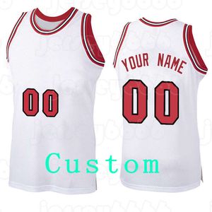 Мужские пользовательские DIY дизайн персонализированные круглые шеи баскетбольные трикотажные изделия мужская спортивная форма шить и печатание пользовательских каких-либо имени и размера номера S-XXL цвет белый красный