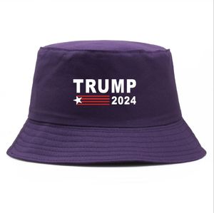 Trump 2024 Bucket Hat Moda Unisex Fisherman Cap Algodão Beach Sun Hat para Presidencial General Eleitor Novo Design Cor Sólida