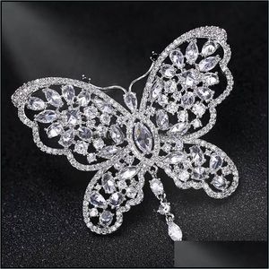 Pins, Brooches Jewelry Zlxgirl Bridal Color Various Specifications Zircon Butterfly Brooch Pins Copper Scarf Cor Men Drop Delivery 2021 Pjvw