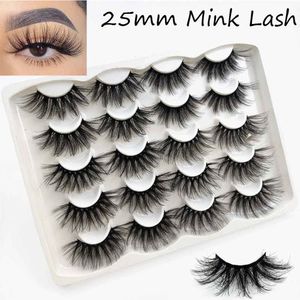 10 Pairs/Set 25MM 3D Mink False Eyelashes Handmade Dramatic Volume Wispies Fluffy Women Lash Extension Makeup Tools