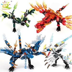 Huiqibao 530 шт. Ninja Dragon Knight Model Blocks Blicats Набор Kai Jay Zane Figures Человек Кирпичи Игрушки для Детских друзей Подарок