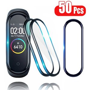 50PCS Protective Film for Xiaomi mi band 4 5 6 Not Glass For Mi band5 Smart Watchband 6 5 Soft Screen Protector Film